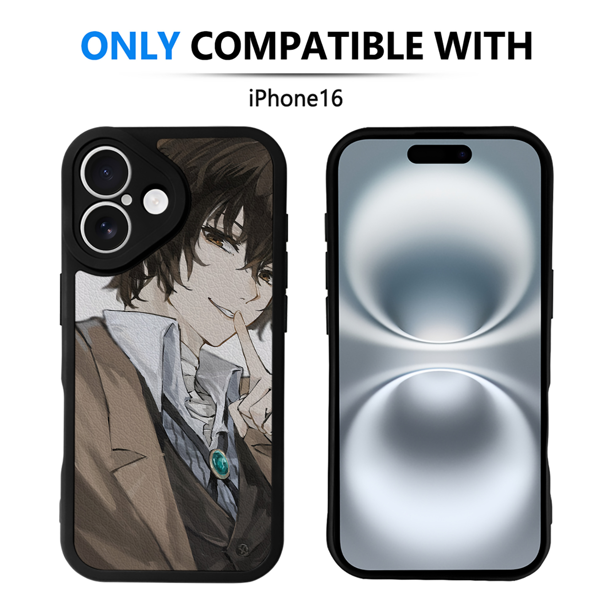（画像用） 文豪ストレイドッグス Bungo Stray Dogs 【iPhone 16シリーズ対応】シリコンスマホケース（レザー調） 材質：シリコン